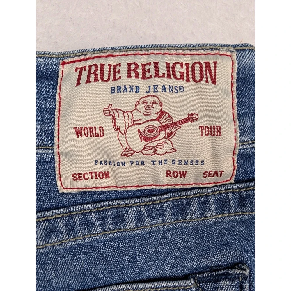 True Religion Ricky Jeans Men's Size 36x33 Relaxed Straight Blue Denim Cotton